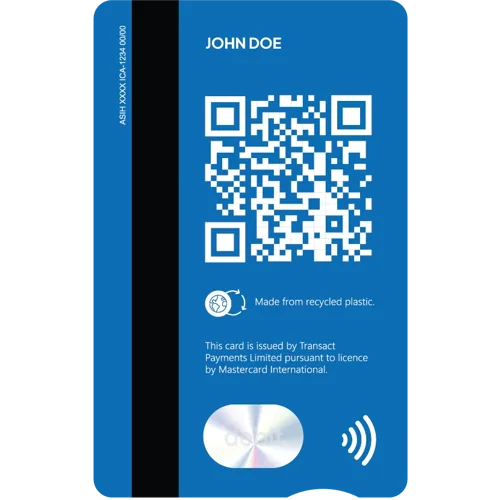 Zero Sea Debit Card Back with QR Code