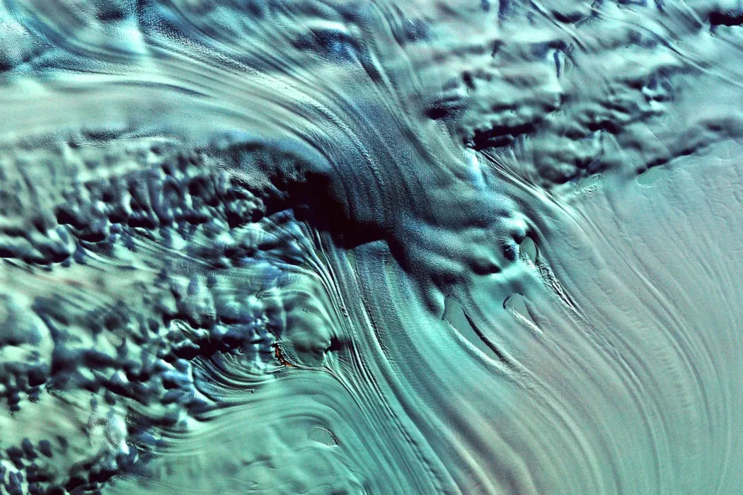 Satellite image of large body of water